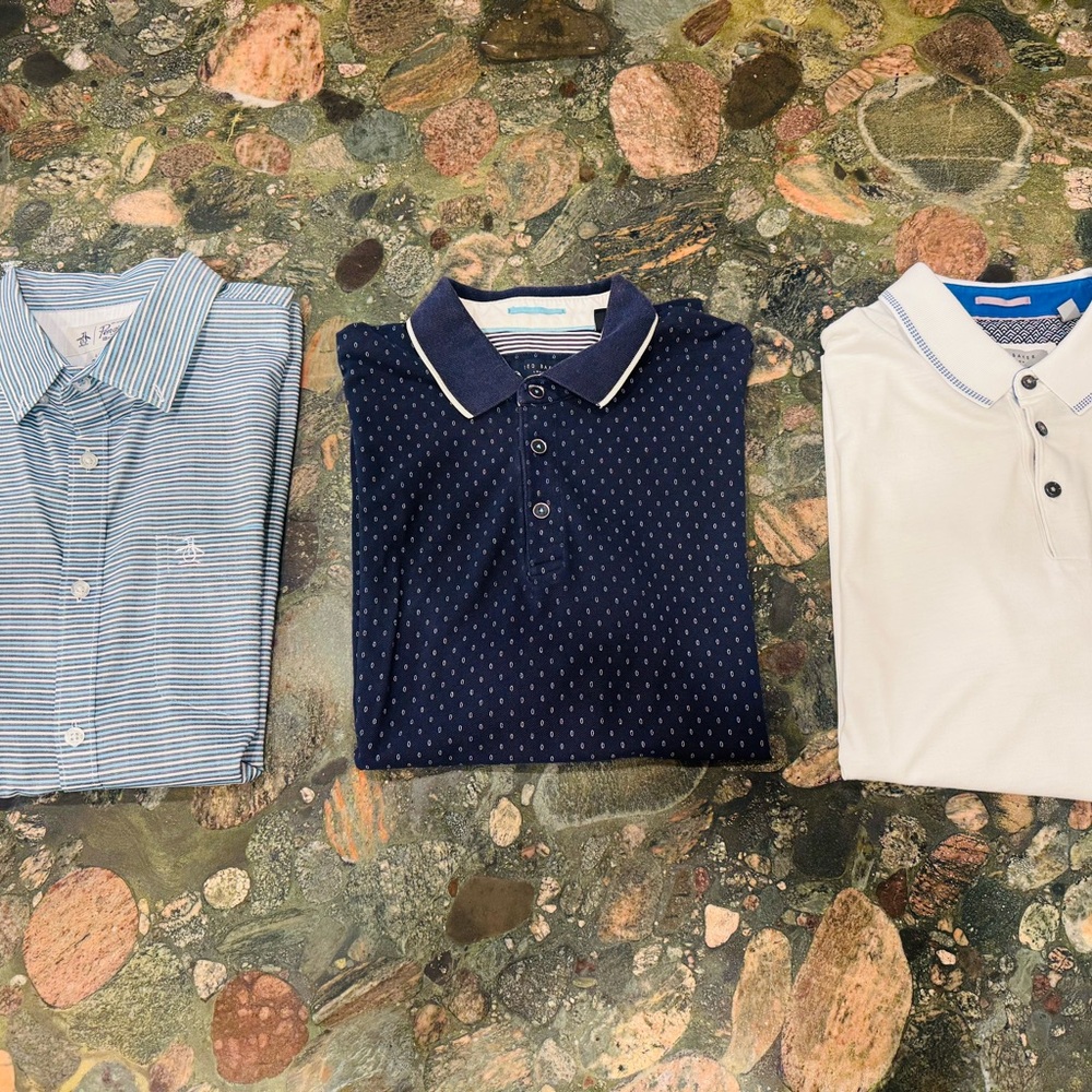 ❤️Men's Polo Shirt Trio - Blue, Navy, White❤️